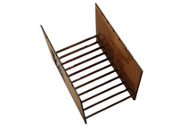 Load image into Gallery viewer, Rail Model Rhoystellen Station Goods Shed, 4 mm scale—partially assembled internal frame with two laser-cut MDF end walls joined by evenly spaced joists, showing the sub-floor structure before external cladding.