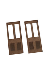 Load image into Gallery viewer, Two brown laser cut model doors against a white background