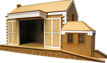 Load image into Gallery viewer, A 4mm scale model of the Princetown Goods Shed, featuring a detailed replica with gutter, downpipe, white overlays, window acetate, and tiles.