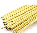 Rail Model bundle of thin-walled brass tubes—polished yellow-metal lengths neatly stacked with open ends visible against a white background.