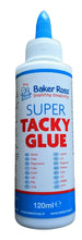Load image into Gallery viewer, A bottle of Glue PVA Quick Grab with a blue cap and label that reads &#39;Super Tacky Glue&#39;, size 120ml.