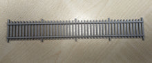 Load image into Gallery viewer, A greyboard fencing kit for model railroads, showing the back runners 