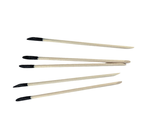 Wooden Sanding Sticks with a sharp tip and rounded back 