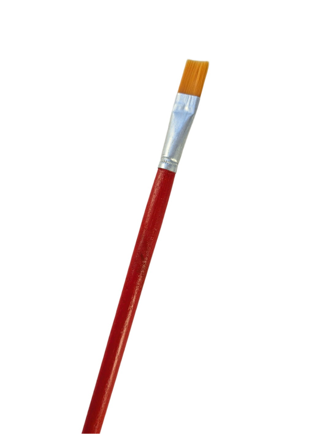 Paintbrush with red handle and silver ferrule