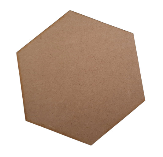 A hexagonal shaped model base made of medium density fiberboard (MDF)
