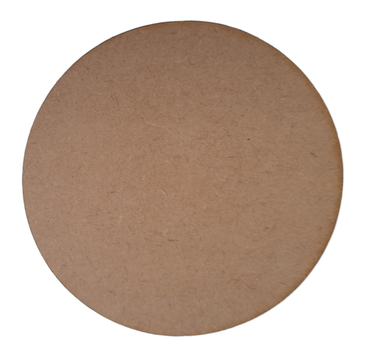 A round, beige-colored MDF model base for hobby and model figures.
