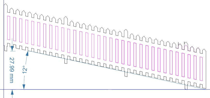 A greyboard fencing kit for model railroads, showing the back runner.